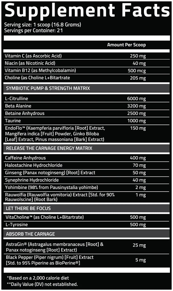 CARNAGE ADVANCED PRE-WORKOUT